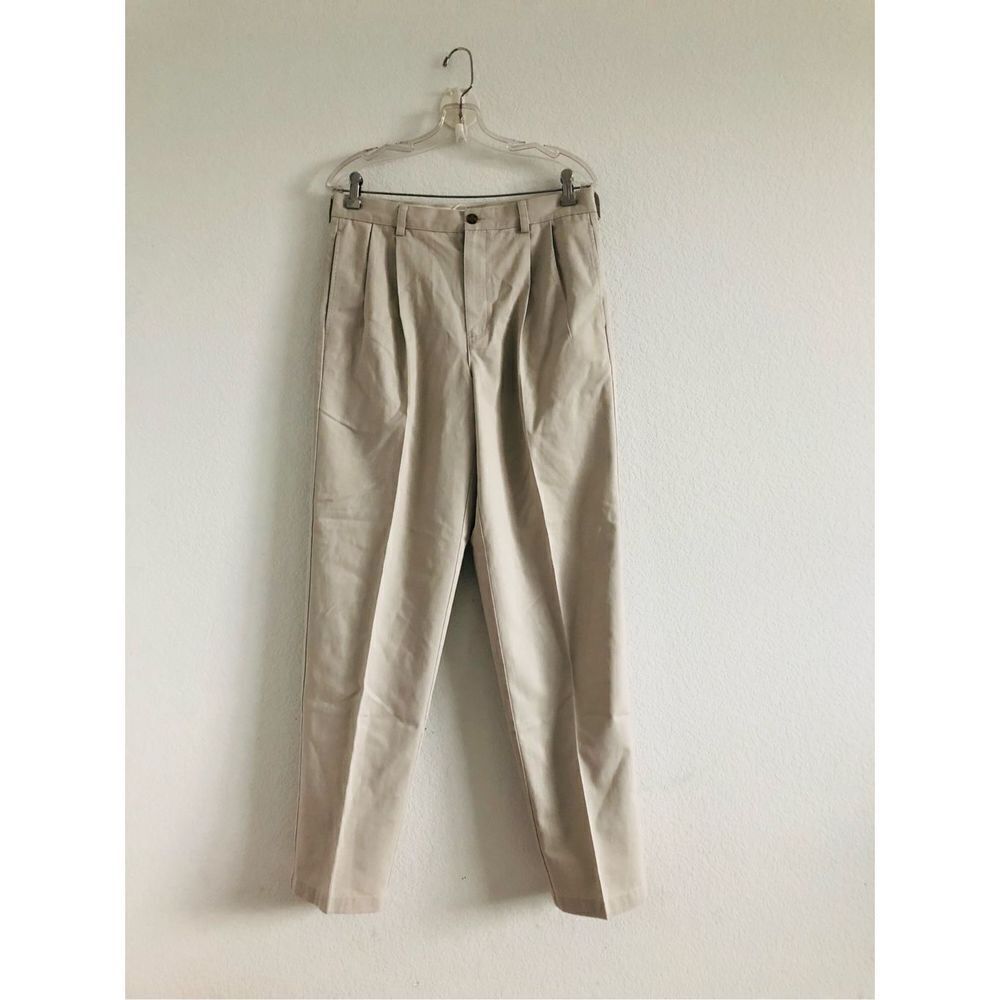 L L Beam classic  fit  men's pants beige size33/34 100% cotton 0008